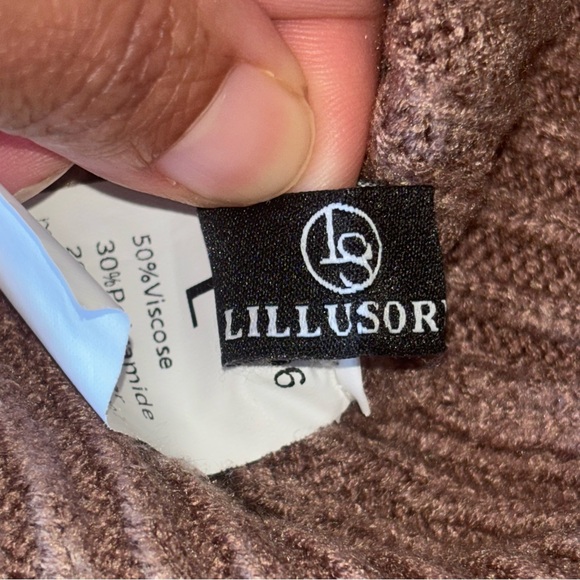 Lillusory Women’s Cozy Brown Turtleneck Sweater 50% Viscose Size L - Picture 9 of 9